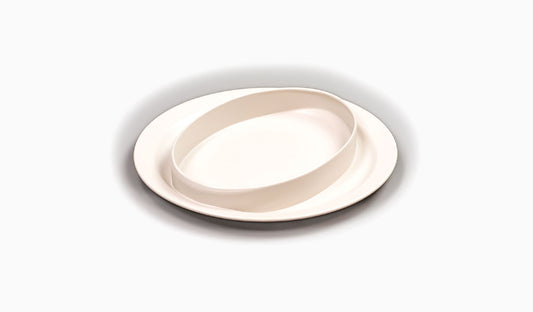 230mm Oval Feeder Plate with Rim